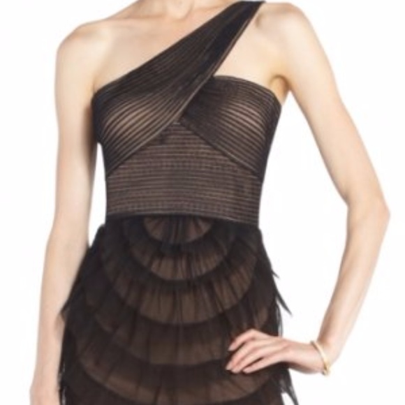 NWOT BCBGMAXAZRIA ruffled cocktail dress - Picture 2 of 6